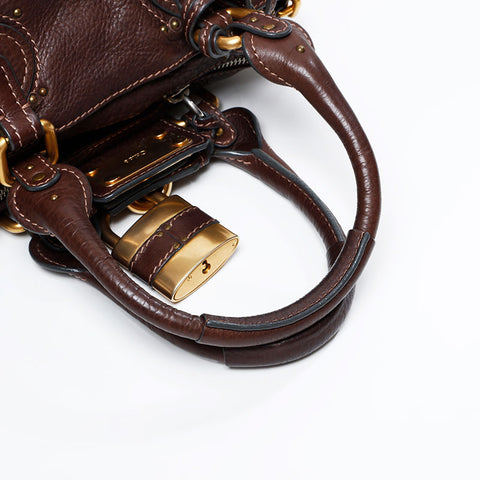 Chloe Leather Paddington Mini Handbag Brown WS20941