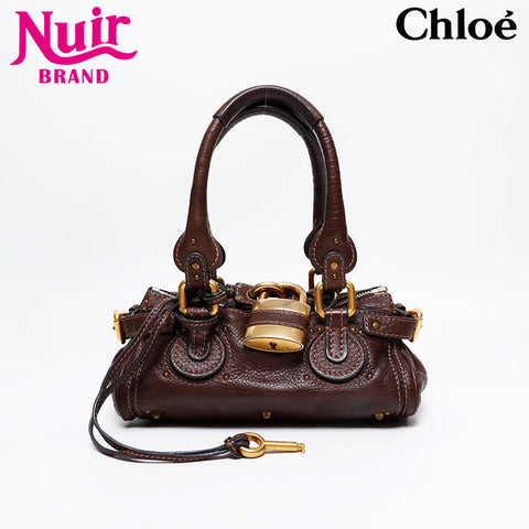 Chloe Leather Paddington Mini Handbag Brown WS20941
