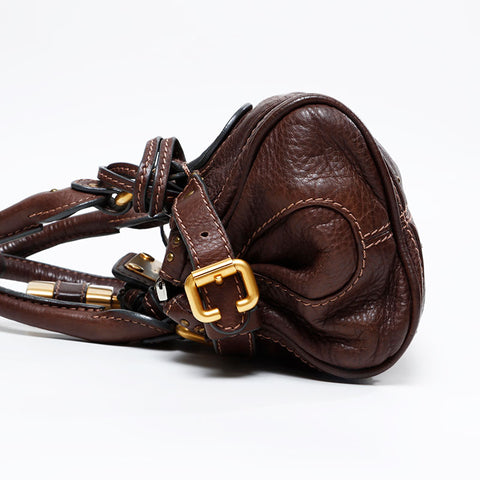 Chloe Leather Paddington Mini Handbag Brown WS20941