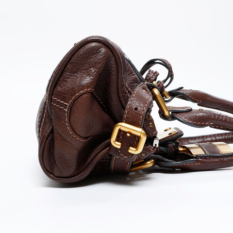 Chloe Leather Paddington Mini Handbag Brown WS20941