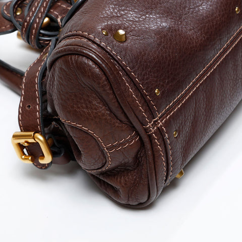 Chloe Leather Paddington Mini Handbag Brown WS20941
