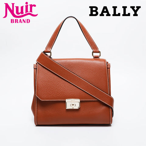 極美品 BALLY バリー 2way ハンドバッグ ブラウン WS20944