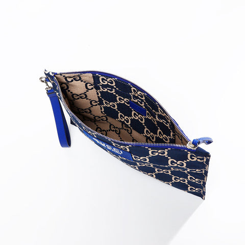 GUCCI GG canvas Clutch bag blue WS20945