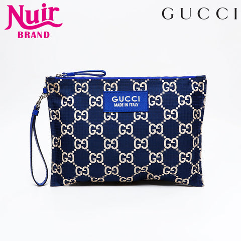 GUCCI GG canvas Clutch bag blue WS20945