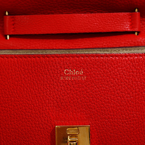 Chloe Drew Leather Shoulder Bag Red WS20952