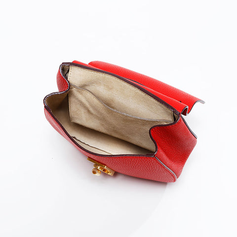 Chloe Drew Leather Shoulder Bag Red WS20952