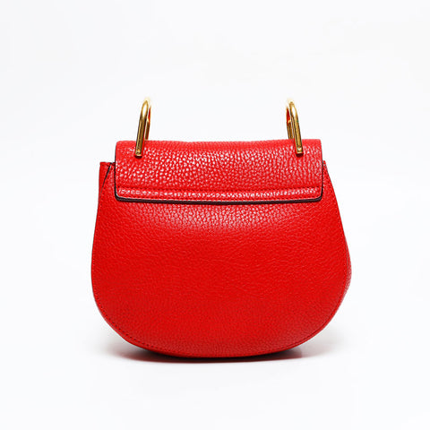 Chloe Drew Leather Shoulder Bag Red WS20952