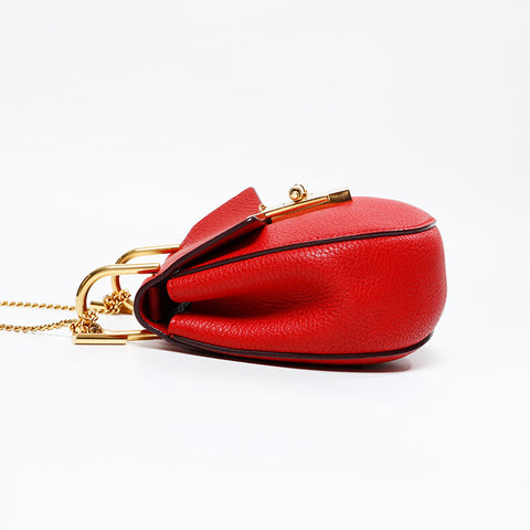 Chloe Drew Leather Shoulder Bag Red WS20952