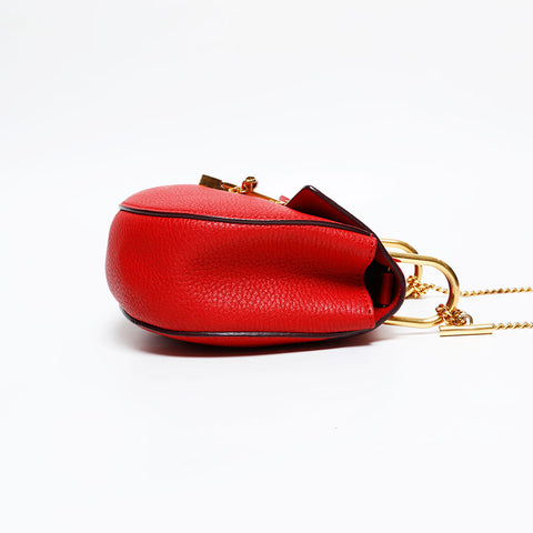 Chloe Drew Leather Shoulder Bag Red WS20952