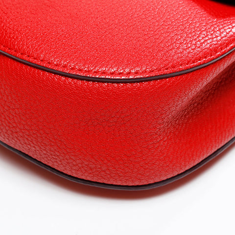 Chloe Drew Leather Shoulder Bag Red WS20952