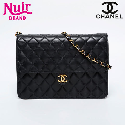 CHANEL No. 6 2000-2002 Flap Matelasse Push Lock Handbag black WS20954
