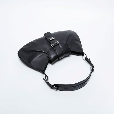 極美品 クリスチャンディオール Christian Dior ストリートシック レザー ショルダーバッグ ブラック WS20962
