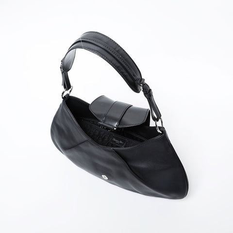 極美品 クリスチャンディオール Christian Dior ストリートシック レザー ショルダーバッグ ブラック WS20962