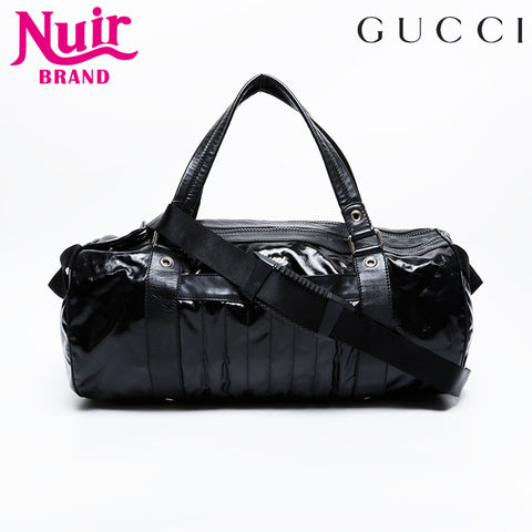 GUCCI PVC logo Boston bag black WS20964