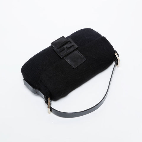 フェンディ FENDI マンマバケット ニット ショルダーバッグ ブラック WS20966