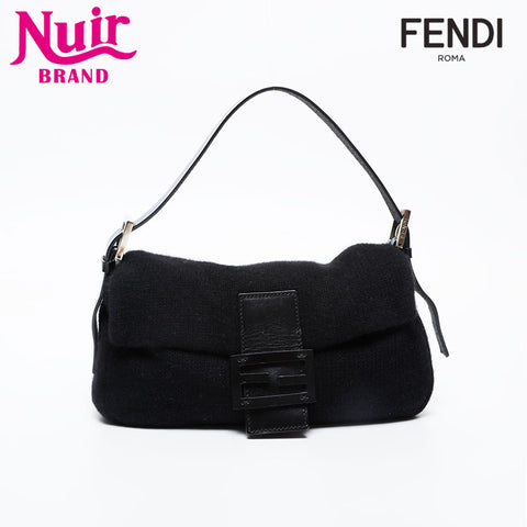 フェンディ FENDI マンマバケット ニット ショルダーバッグ ブラック WS20966