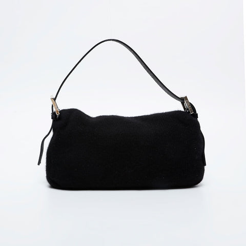 フェンディ FENDI マンマバケット ニット ショルダーバッグ ブラック WS20966