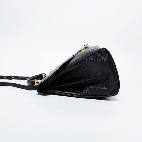 Salvatore Ferragamo Leather Gancini Shoulder Bag black WS20968