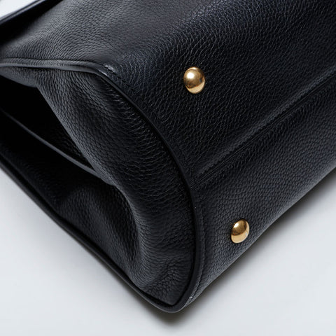 Salvatore Ferragamo Leather Gancini Shoulder Bag black WS20968