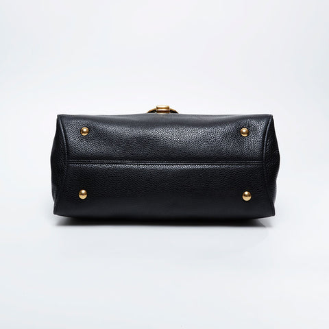 Salvatore Ferragamo Leather Gancini Shoulder Bag black WS20968