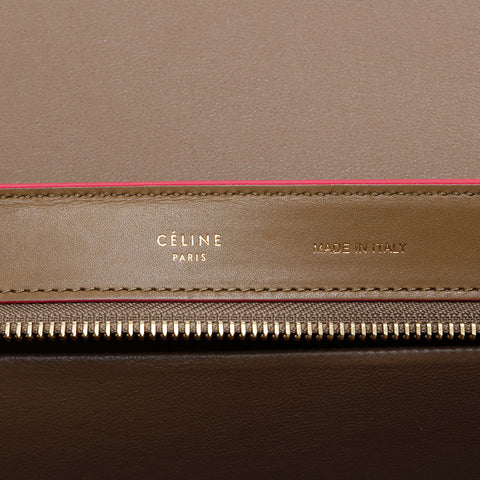 CELINE Pink Leather Trapeze Shoulder Bag beige WS20971