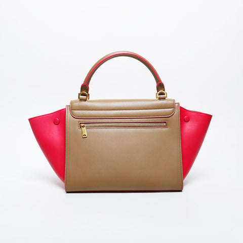 CELINE Pink Leather Trapeze Shoulder Bag beige WS20971
