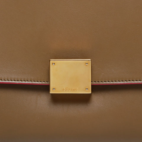 CELINE Pink Leather Trapeze Shoulder Bag beige WS20971