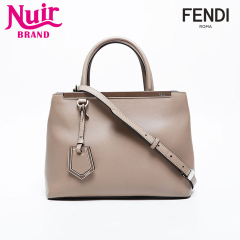 FENDI Twojours Leather Shoulder Bag beige WS20972