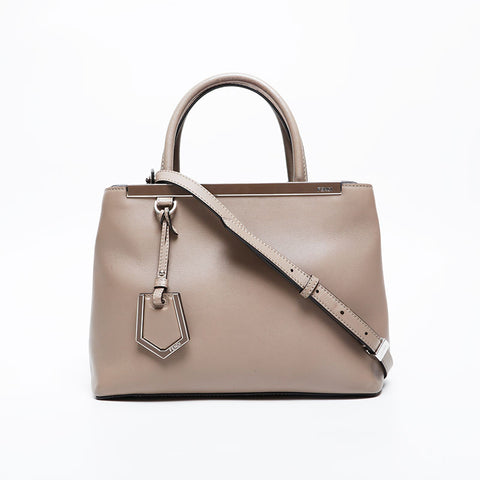 FENDI Twojours Leather Shoulder Bag beige WS20972