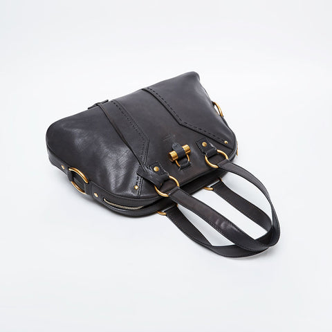 YVES SAINT LAURENT Leather Muse Shoulder Bag gray WS20973