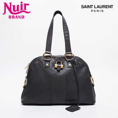 YVES SAINT LAURENT Leather Muse Shoulder Bag gray WS20973