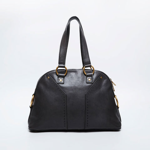 YVES SAINT LAURENT Leather Muse Shoulder Bag gray WS20973