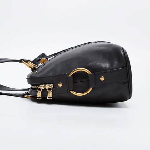 YVES SAINT LAURENT Leather Muse Shoulder Bag gray WS20973
