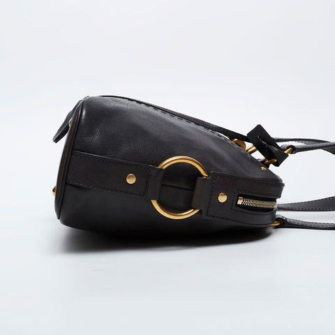 YVES SAINT LAURENT Leather Muse Shoulder Bag gray WS20973