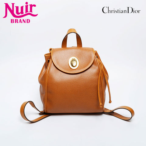 Christian Dior Embossed leather Backpack Â· Daypack Brown WS20976