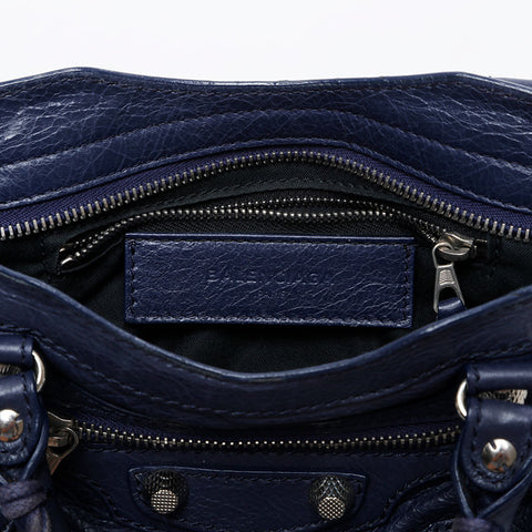 BALENCIAGA Nano City Mini Giant Shoulder Bag Navy WS20978