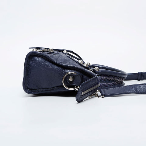 BALENCIAGA Nano City Mini Giant Shoulder Bag Navy WS20978
