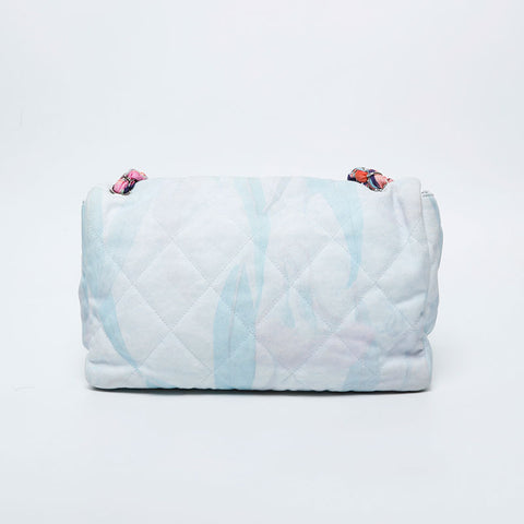 CHANEL 20 series 2014-2015 Canvas Matelasse Watercolor Shoulder Bag blue WS20979