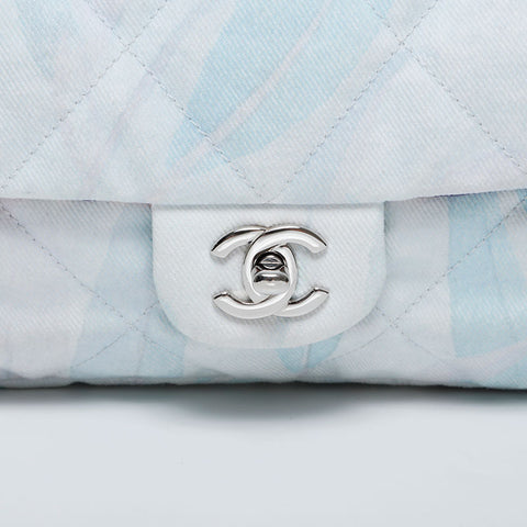 CHANEL 20 series 2014-2015 Canvas Matelasse Watercolor Shoulder Bag blue WS20979