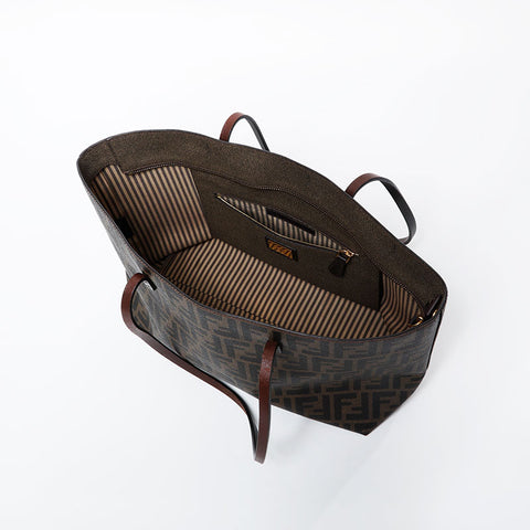 FENDI Zucca PVC Tote Bag Brown WS20980