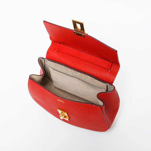 Chloe Leather Chain Drew Shoulder Bag Red WS20981