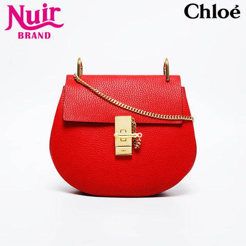 Chloe Leather Chain Drew Shoulder Bag Red WS20981