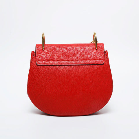 Chloe Leather Chain Drew Shoulder Bag Red WS20981