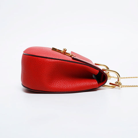 Chloe Leather Chain Drew Shoulder Bag Red WS20981