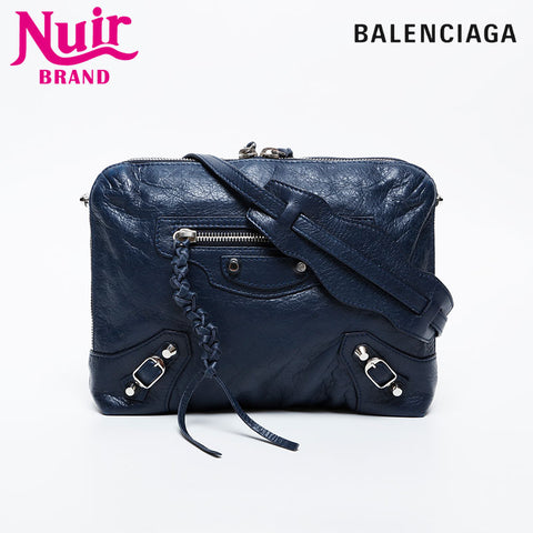 BALENCIAGA leather Shoulder Bag Navy WS20982