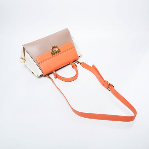 Salvatore Ferragamo Leather Gancini Shoulder Bag beige WS20984
