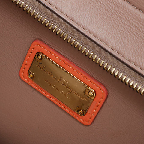 Salvatore Ferragamo Leather Gancini Shoulder Bag beige WS20984