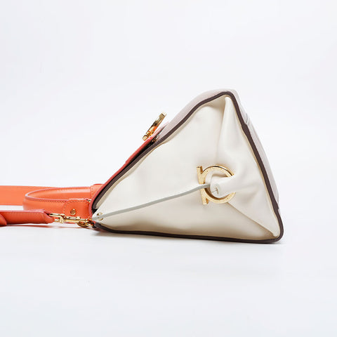 Salvatore Ferragamo Leather Gancini Shoulder Bag beige WS20984