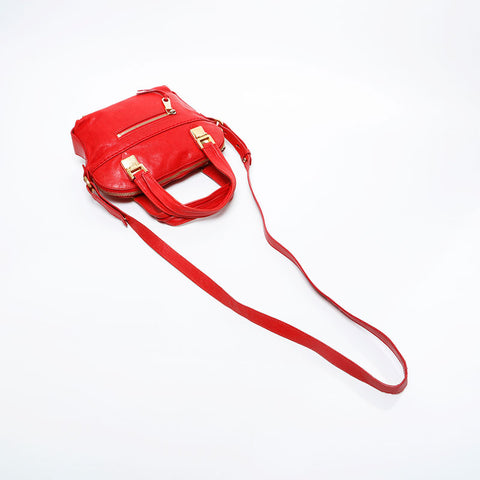 Chloe Leather 2way Angie Handbag Red WS20985