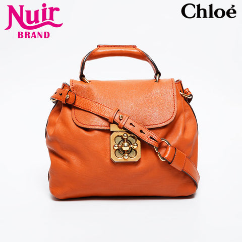 Chloe Leather Elsie Shoulder Bag Orange WS20987